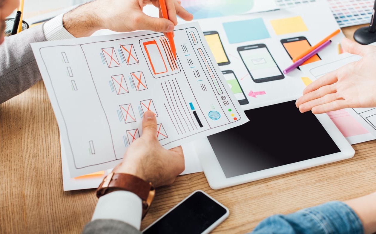 landing page design wireframe